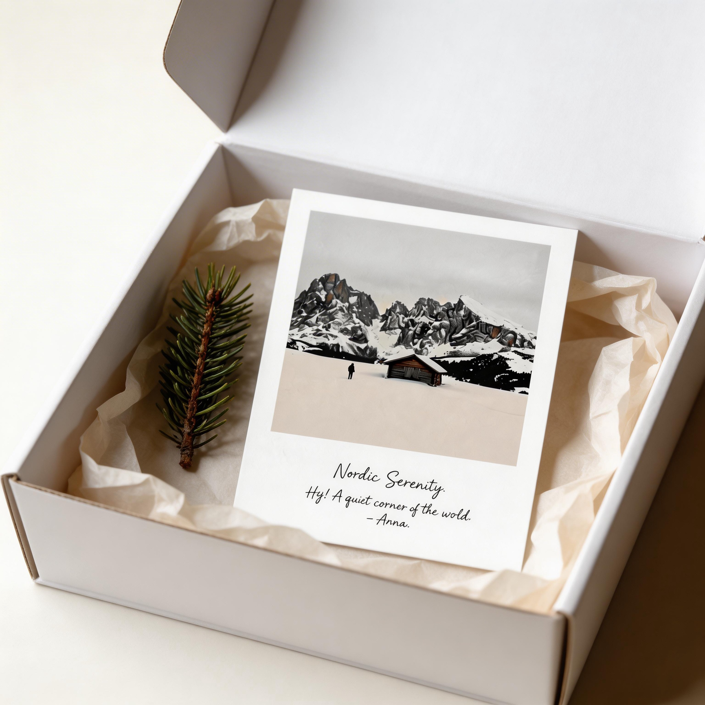 ❄️ Nordic Wall Art Print | Premium Textured Paper | Minimalist Home Decor Gift | Snowy Mountain Cabin Aesthetic