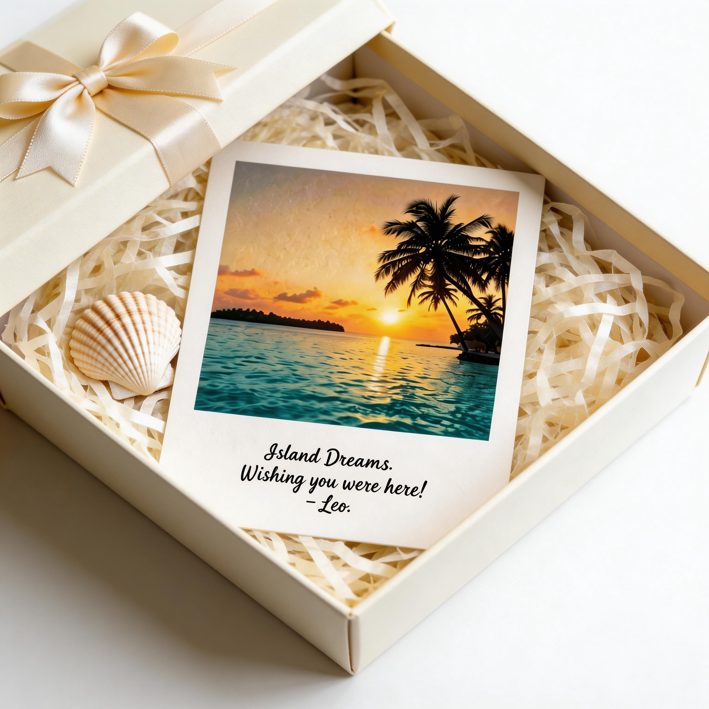 🌴 Tropical Sunset Wall Art | Premium Textured Cardstock | Beach Home Decor | Travel Lovers Gift | Island Ocean Glow