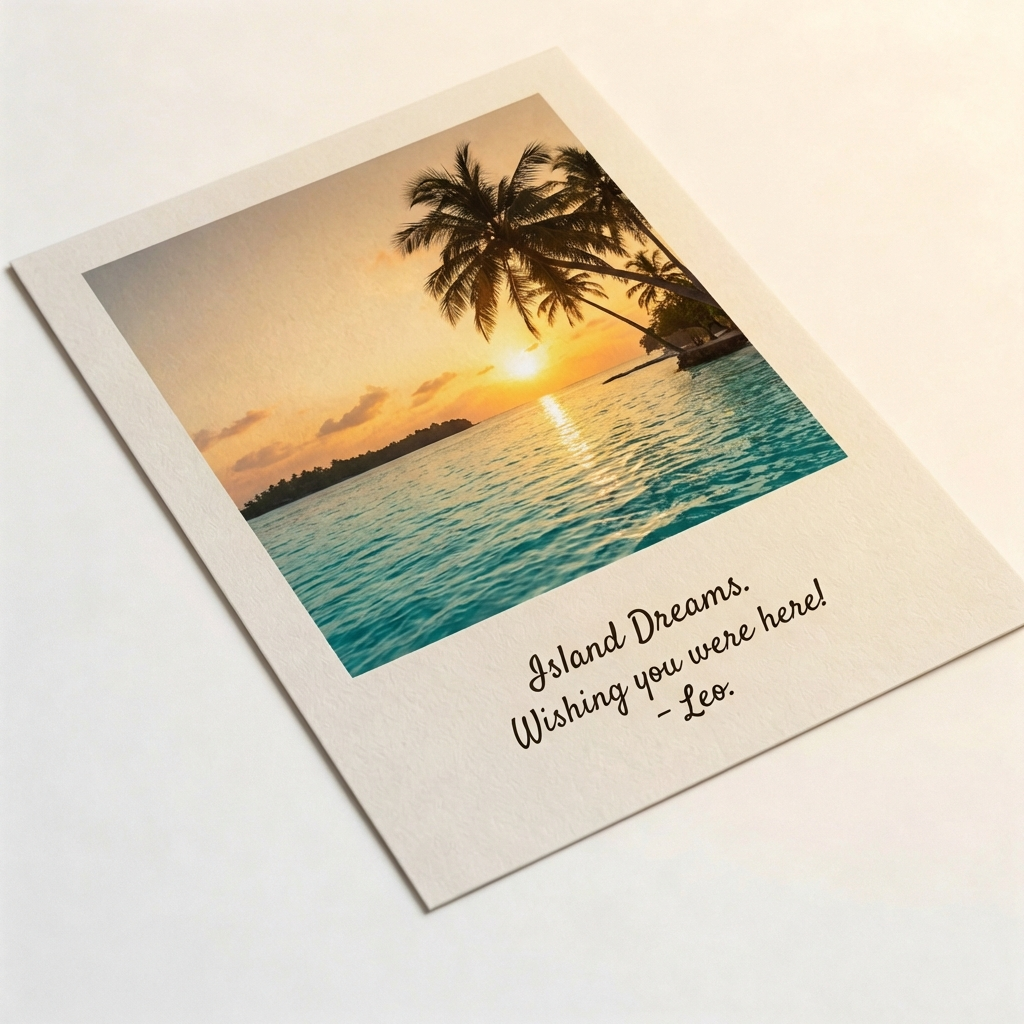 🌴 Tropical Sunset Wall Art | Premium Textured Cardstock | Beach Home Decor | Travel Lovers Gift | Island Ocean Glow