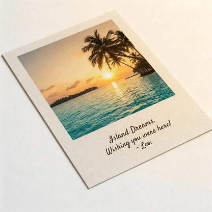 🌴 Tropical Sunset Wall Art | Premium Textured Cardstock | Beach Home Decor | Travel Lovers Gift | Island Ocean Glow