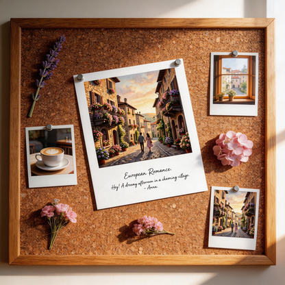 Romance-Ready | Textured European Village Print | Timeless Keepsake Postcard