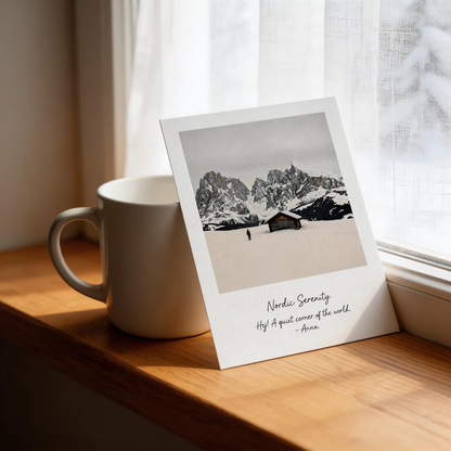 ❄️ Nordic Wall Art Print | Premium Textured Paper | Minimalist Home Decor Gift | Snowy Mountain Cabin Aesthetic