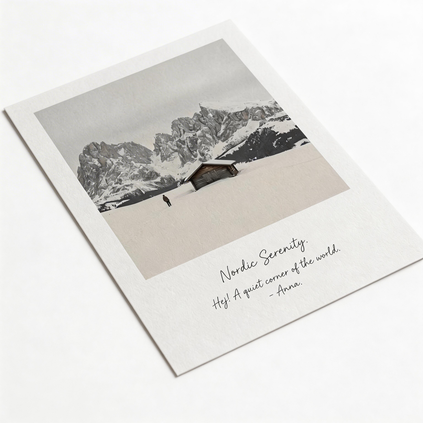 ❄️ Nordic Wall Art Print | Premium Textured Paper | Minimalist Home Decor Gift | Snowy Mountain Cabin Aesthetic