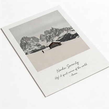 ❄️ Nordic Wall Art Print | Premium Textured Paper | Minimalist Home Decor Gift | Snowy Mountain Cabin Aesthetic