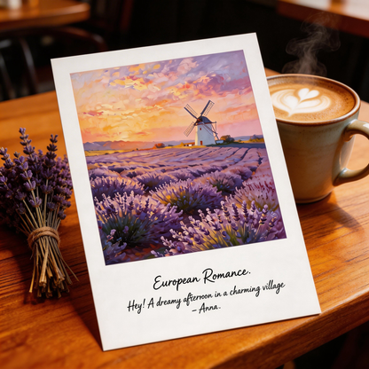 Gift-Worthy | Premium Lavender Field Print | Timeless Romantic Postcard