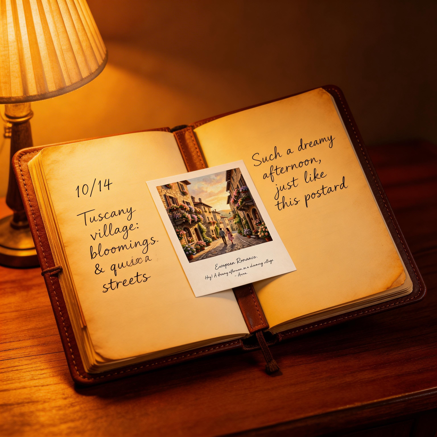 Romance-Ready | Textured European Village Print | Timeless Keepsake Postcard