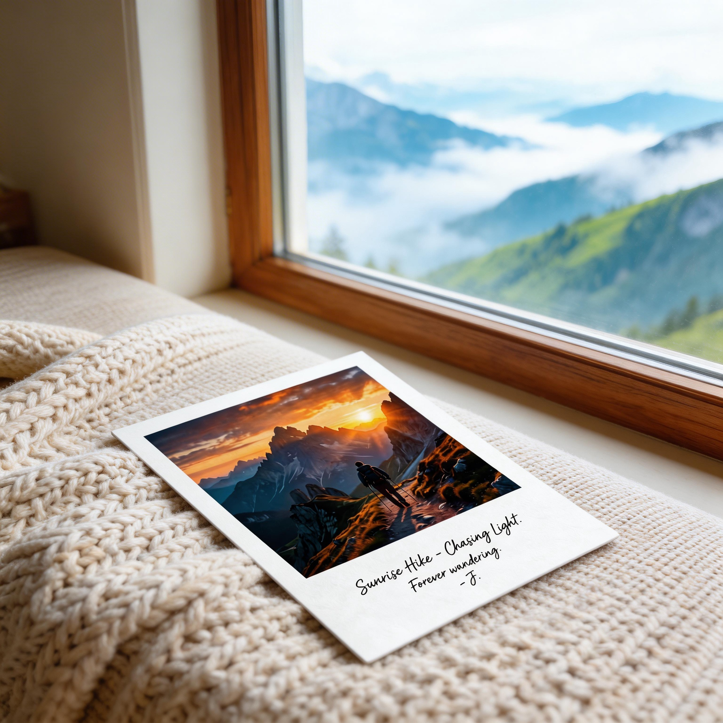 Travel-Inspired | Textured Mountain Sunrise Print | Timeless Keepsake Postcard