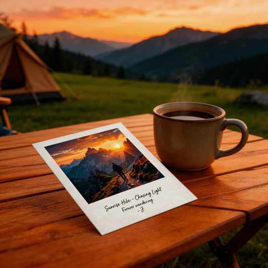 Travel-Inspired | Textured Mountain Sunrise Print | Timeless Keepsake Postcard