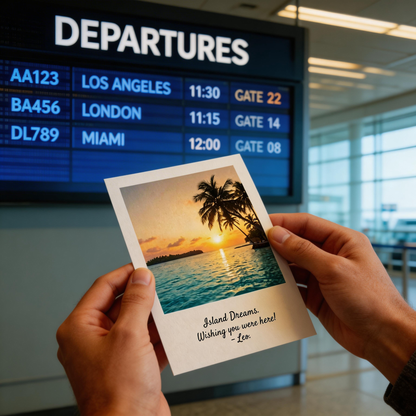 🌴 Tropical Sunset Wall Art | Premium Textured Cardstock | Beach Home Decor | Travel Lovers Gift | Island Ocean Glow