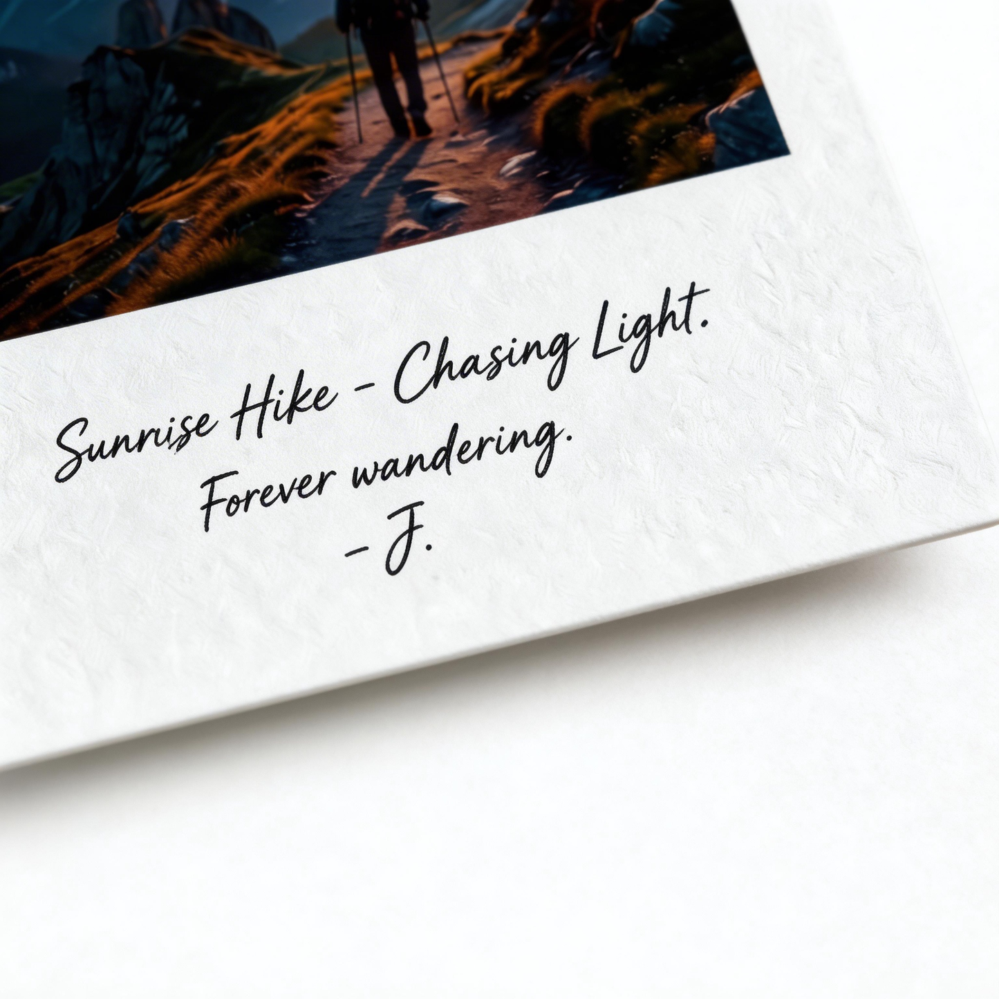 Travel-Inspired | Textured Mountain Sunrise Print | Timeless Keepsake Postcard