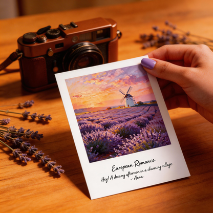 Gift-Worthy | Premium Lavender Field Print | Timeless Romantic Postcard