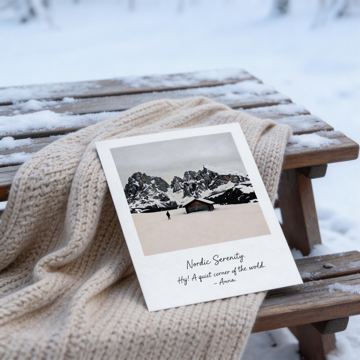 ❄️ Nordic Wall Art Print | Premium Textured Paper | Minimalist Home Decor Gift | Snowy Mountain Cabin Aesthetic