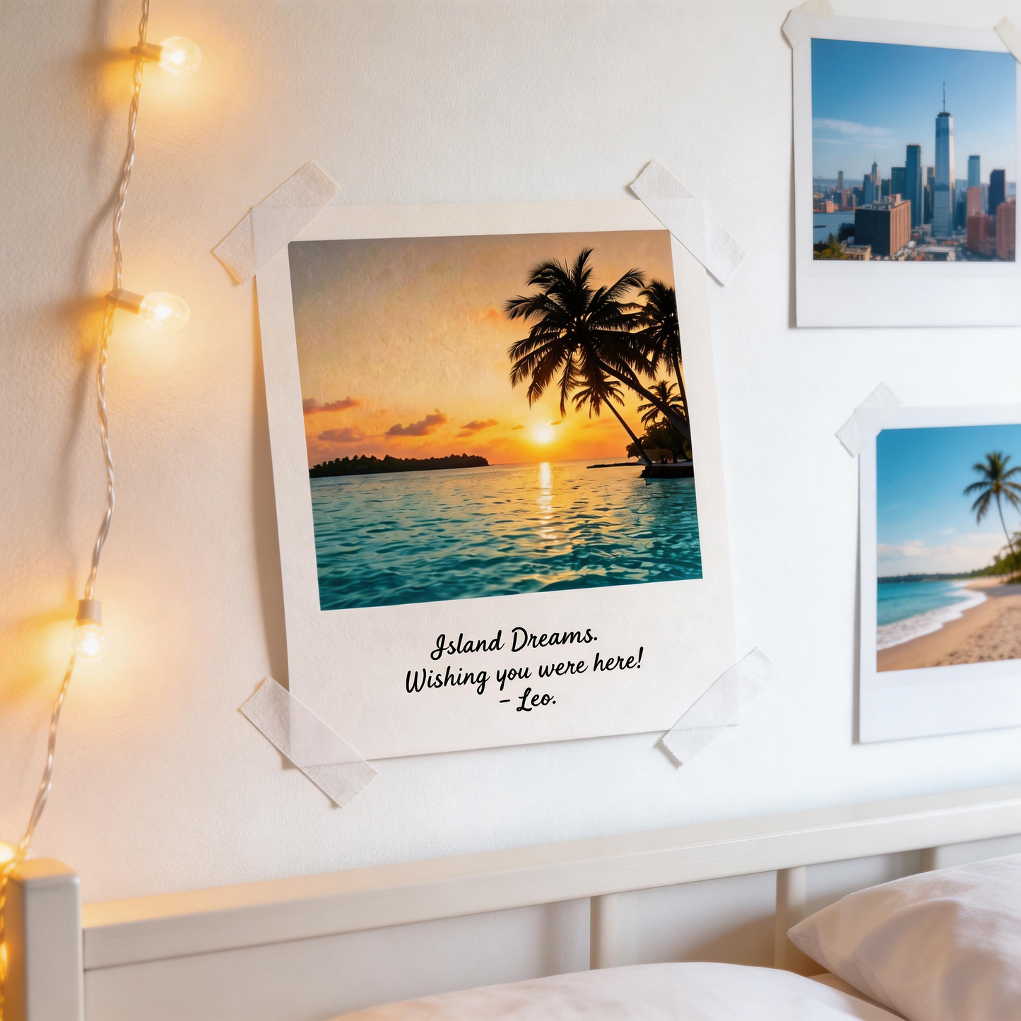 🌴 Tropical Sunset Wall Art | Premium Textured Cardstock | Beach Home Decor | Travel Lovers Gift | Island Ocean Glow