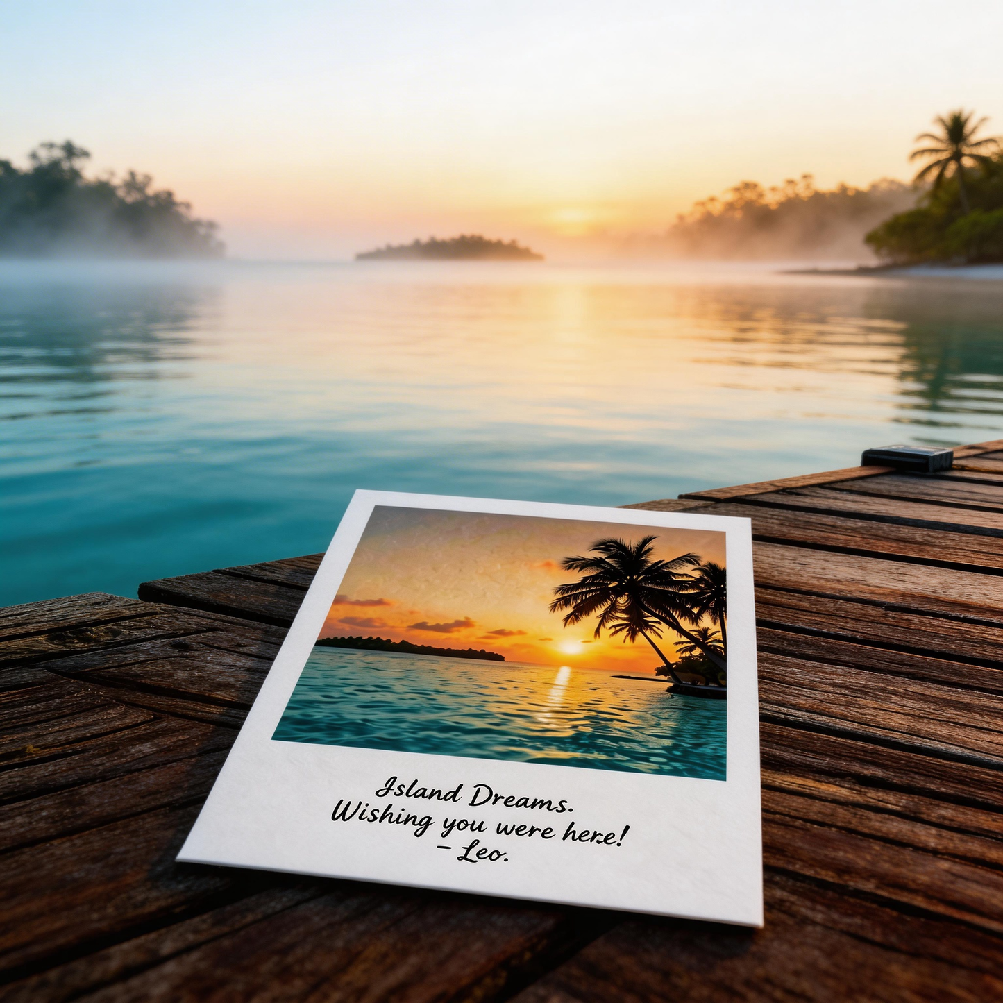 🌴 Tropical Sunset Wall Art | Premium Textured Cardstock | Beach Home Decor | Travel Lovers Gift | Island Ocean Glow