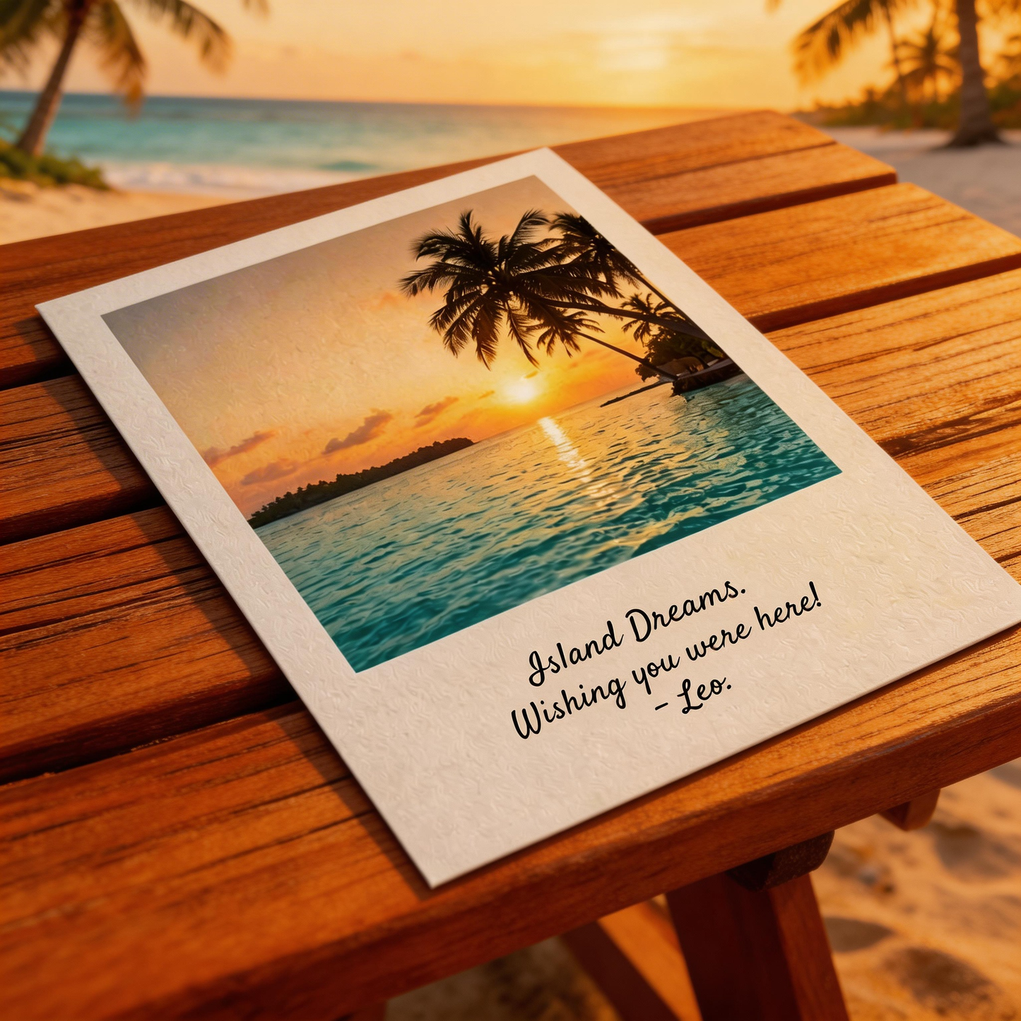 🌴 Tropical Sunset Wall Art | Premium Textured Cardstock | Beach Home Decor | Travel Lovers Gift | Island Ocean Glow